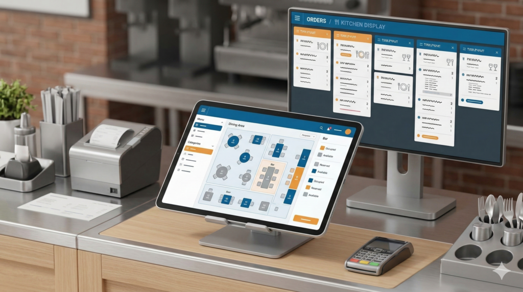 واجهة برنامج كاشير المطاعم والكافيهات وإدارة الطاولات في مصر